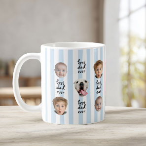 Best Dad Ever Cute Stripes Baby 3 Face Photo Coffee Mug