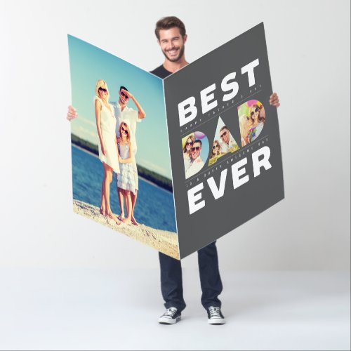 Best Dad Ever Cutout 5 Photo Happy Fathers Day Card