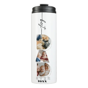 Best DAD ever Dad Letters 3 Photos Collage  Thermal Tumbler