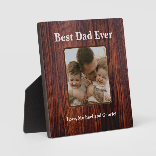Best Dad Ever Dark Mahogany wood grain woodgrain Plaque