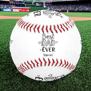 Best Dad Ever Doodle Personalized Father's Day Baseball