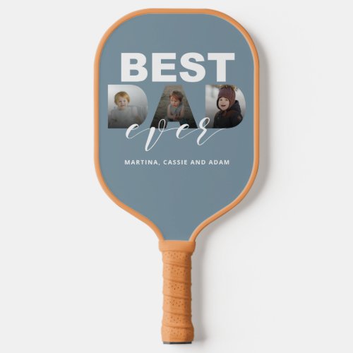 Best Dad Ever dust blue Pickleball Paddle