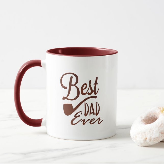 Best Dad Ever Elegant White  Mug (With Donut)