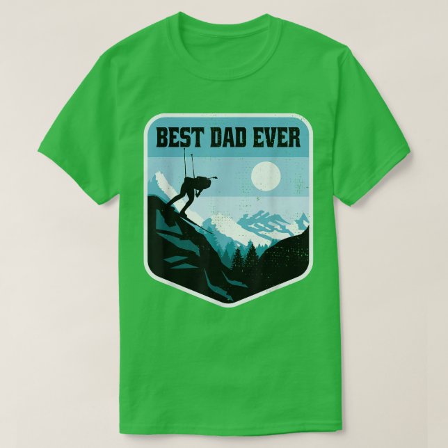 Best Dad Ever Etreme Snow Ski  T-Shirt (Design Front)