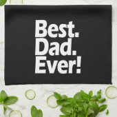 Best Dad Ever Exclamation Black/White Father's Day Towel (Folded)
