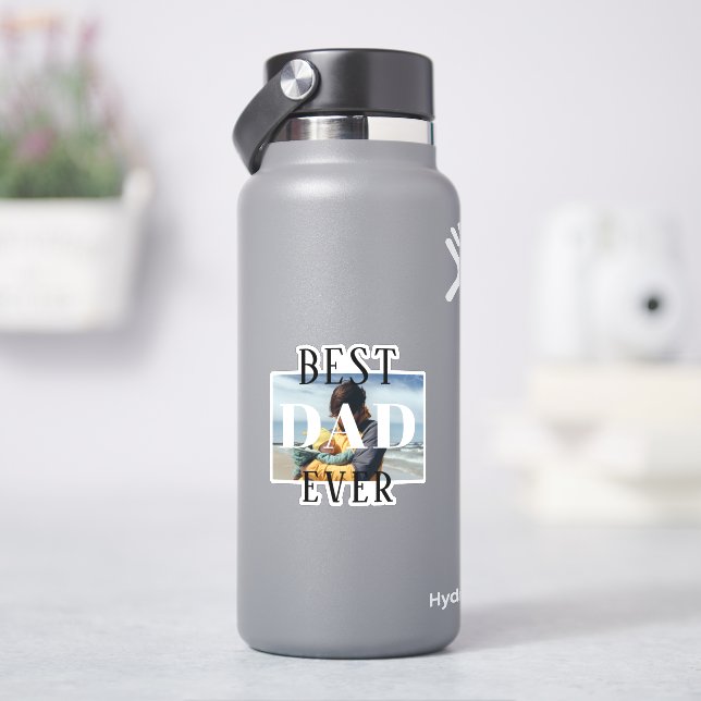 Best Dad Ever Family  Kids Father Photo Sticker (HydroFlask)