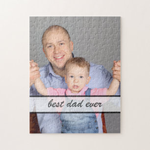 Best Dad Ever Family Photo Quote Design Jigsaw Puzzle