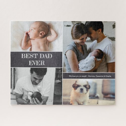 Best Dad Ever Family Photos Collage Jigsaw Puzzle