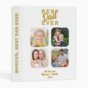 Best Dad Ever Father 4 Family Photo Album Mini Binder