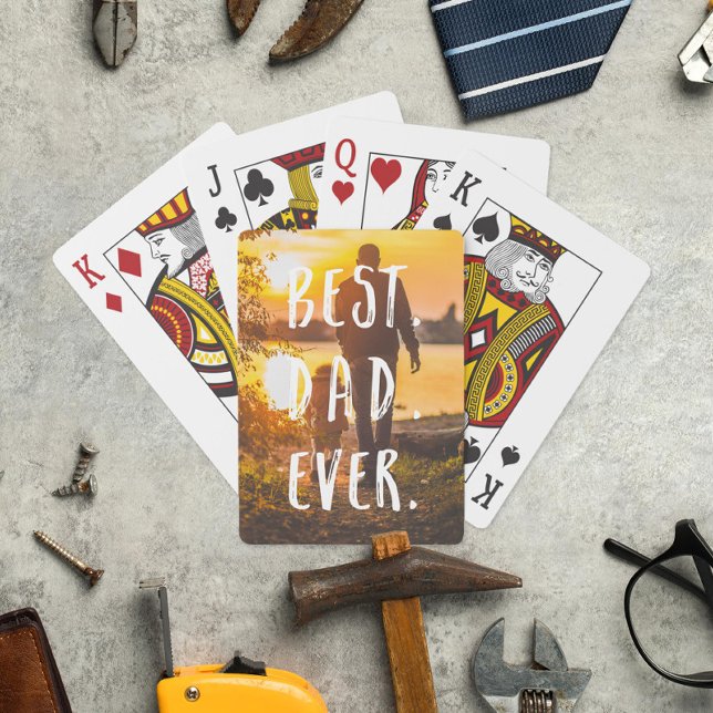 Best Dad Ever Father Child Photo Poker Cards (Creator Uploaded)