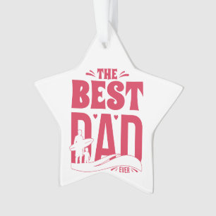 Best Dad Ever – Father & Child Surfing Silhouette Ornament