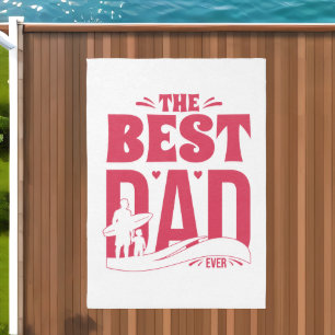 Best Dad Ever – Father & Child Surfing Silhouette Outdoor Rug