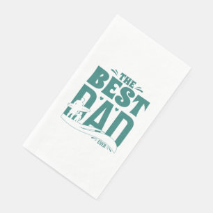 Best Dad Ever – Father & Child Surfing Silhouette Paper Guest Towels