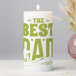 Best Dad Ever – Father & Child Surfing Silhouette Pillar Candle