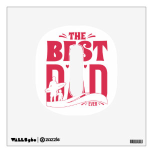 Best Dad Ever – Father & Child Surfing Silhouette Wall Decal
