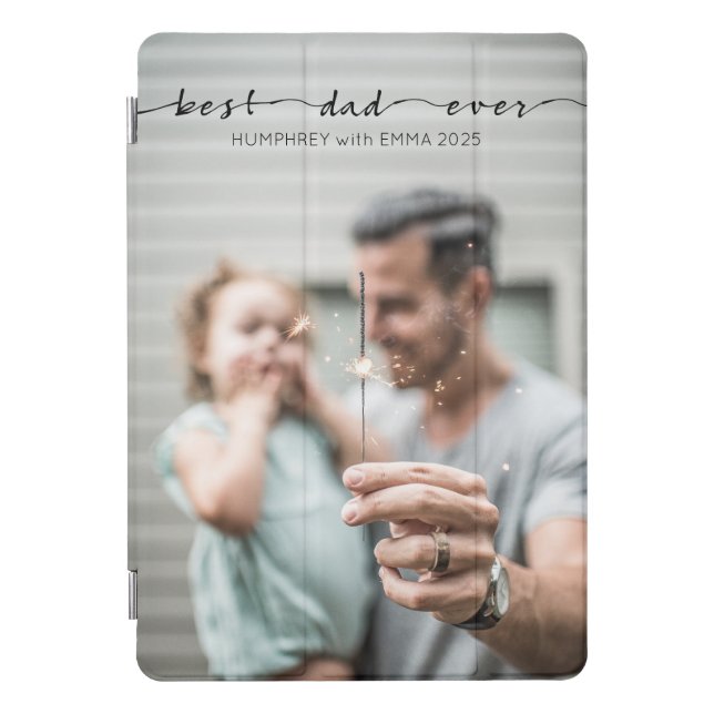Best Dad Ever Father Day Typography Photo Template iPad Pro Cover (Front)