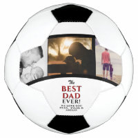 Best Dad Ever Father`s Day 3 Photo Collage Soccer Ball