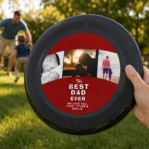 Best Dad Ever Father`s Day 3 Photo Collage Wham-O Frisbee