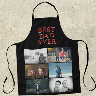 Best Dad Ever Father`s Day 6 Photo Collage Apron
