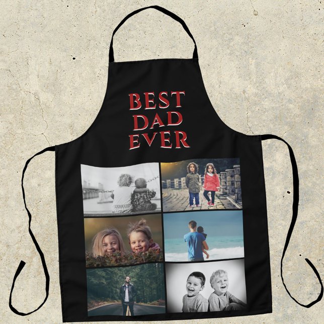 Best Dad Ever Father`s Day 6 Photo Collage Apron (Creator Uploaded)