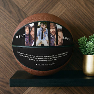 Best Dad Ever Father’s Day Photo Collage Gift Basketball