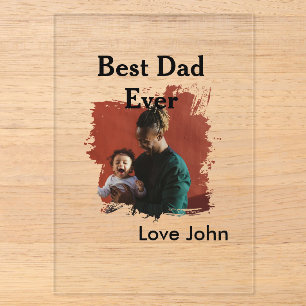 Best dad ever father's dad gift photo name simple acrylic invitations