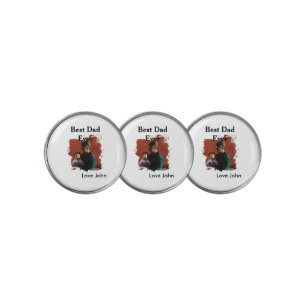 Best dad ever father's dad gift photo name simple golf ball marker