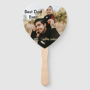 Best dad ever father's dad gift photo name simple hand fan