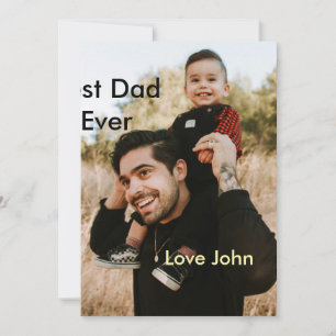 Best dad ever father's dad gift photo name simple invitation