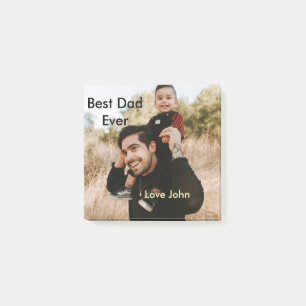 Best dad ever father's dad gift photo name simple post-it notes