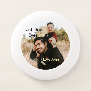 Best dad ever father's dad gift photo name simple  Wham-O frisbee