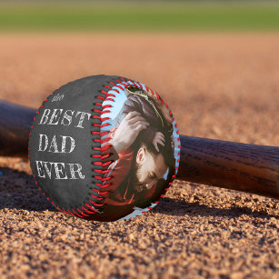 Trendy 4 Photo Best Dad Ever Keepsake Fathers Day Baseball
