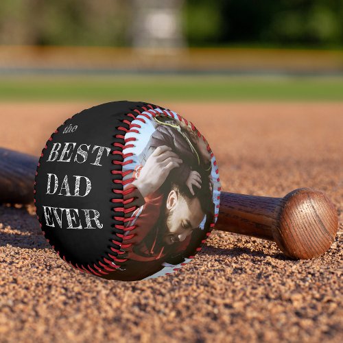 Best dad ever Fathers Day 2 photos keepsake Baseball