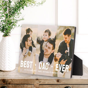 Best Dad Ever Father's Day 3 photo Collage Plaque