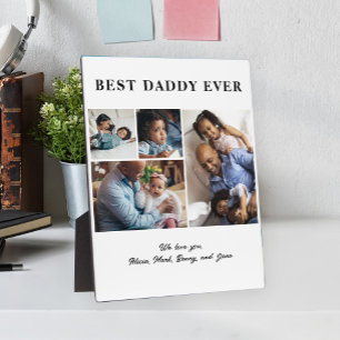 Best Dad Ever Father's Day 4 photo collage Plaque