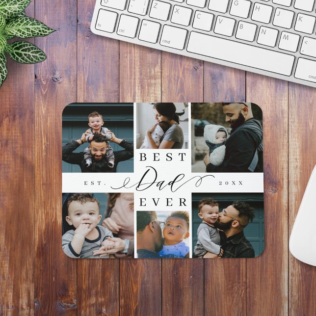 Best Dad Ever | Father's Day 6 Photo Collage Mouse Pad (Creator Uploaded)