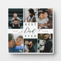 Best Dad Ever | Father's Day 6 Photo Collage Plaque