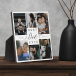 Best Dad Ever | Father's Day 6 Photo Collage Plaque<br><div class="desc">Send a beautiful personalized father's day gift to your dad that he'll cherish forever. Special personalized father's day family photo collage to display your special family photos and memories. Our design features a simple 6 photo collage grid design with "Best Dad Ever" designed in a beautiful handwritten black script style...</div>