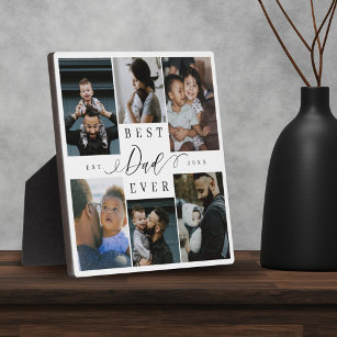 Best Dad Ever   Father's Day 6 Photo Collage Plaque