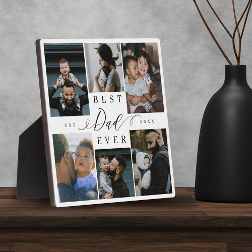 Best Dad Ever  Fathers Day 6 Photo Collage Plaque