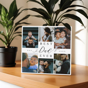 Best Dad Ever   Father's Day 6 Photo Collage Plaque
