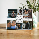 Best Dad Ever | Father's Day 6 Photo Collage Plaque<br><div class="desc">Send your dad a beautiful personalized Father's Day gift that he'll cherish forever. Special personalized Father's Day family photo collage to display your special family photos and memories. Our design features a simple 6-photo collage grid design with "Best Dad Ever" designed in a beautiful handwritten black script style & serif...</div>