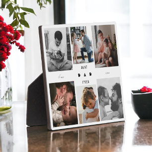 Best Dad Ever Father's Day 6 Photo Collage Plaque