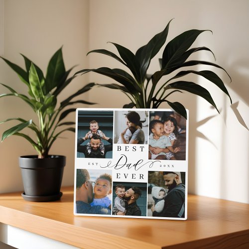 Best Dad Ever  Fathers Day 6 Photo Collage Plaque