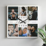 Best Dad Ever | Father's Day 6 Photo Collage Square Wall Clock<br><div class="desc">Celebrate the timeless love and cherished memories of your family with our Best Dad Ever Photo Collage Wall Clock. This personalized wall clock is an ideal gift for Father's Day, birthdays, or any occasion that honors the special father in your life. Featuring a simple yet elegant photo collage grid, this...</div>