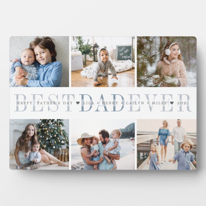 Best Dad Ever Father's Day 6 Photo Plaque