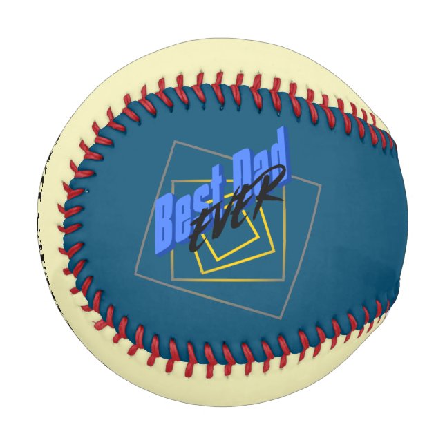 Best Dad Ever Father's Day Any Year Blue Graphic Baseball (Front Left)
