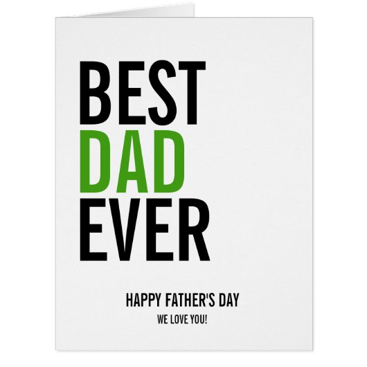 Best Dad Ever Father's Day Big Greeting Card (Front)