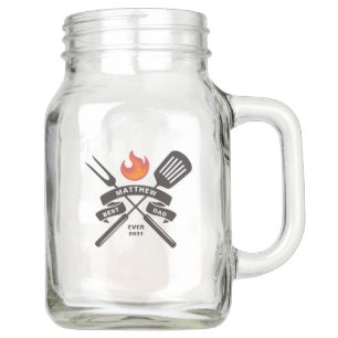 Best Dad Ever Fathers Day Custom Name Mason Jar