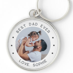 Best Dad Ever Father's Day Gift Custom Photo Keychain